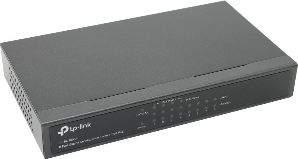    8-. TP-LINK [TL-SG1008P] Switch (4UTP 10/100/1000Mbps + 4UTP10/100/1000Mbps PoE)