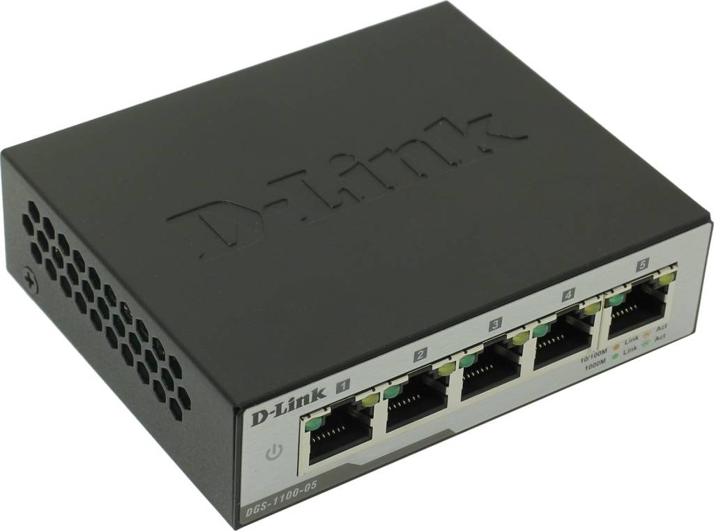    5-. D-Link [DGS-1100-05/A1A] 5-port Gigabit Switch (10/100/1000Mbps) EasySmart