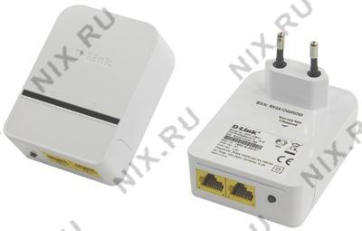    Powerline D-Link [DHP-329AV/A1A] AV+2-Port Mini Starter Kit(2 ,2UTP 10/10