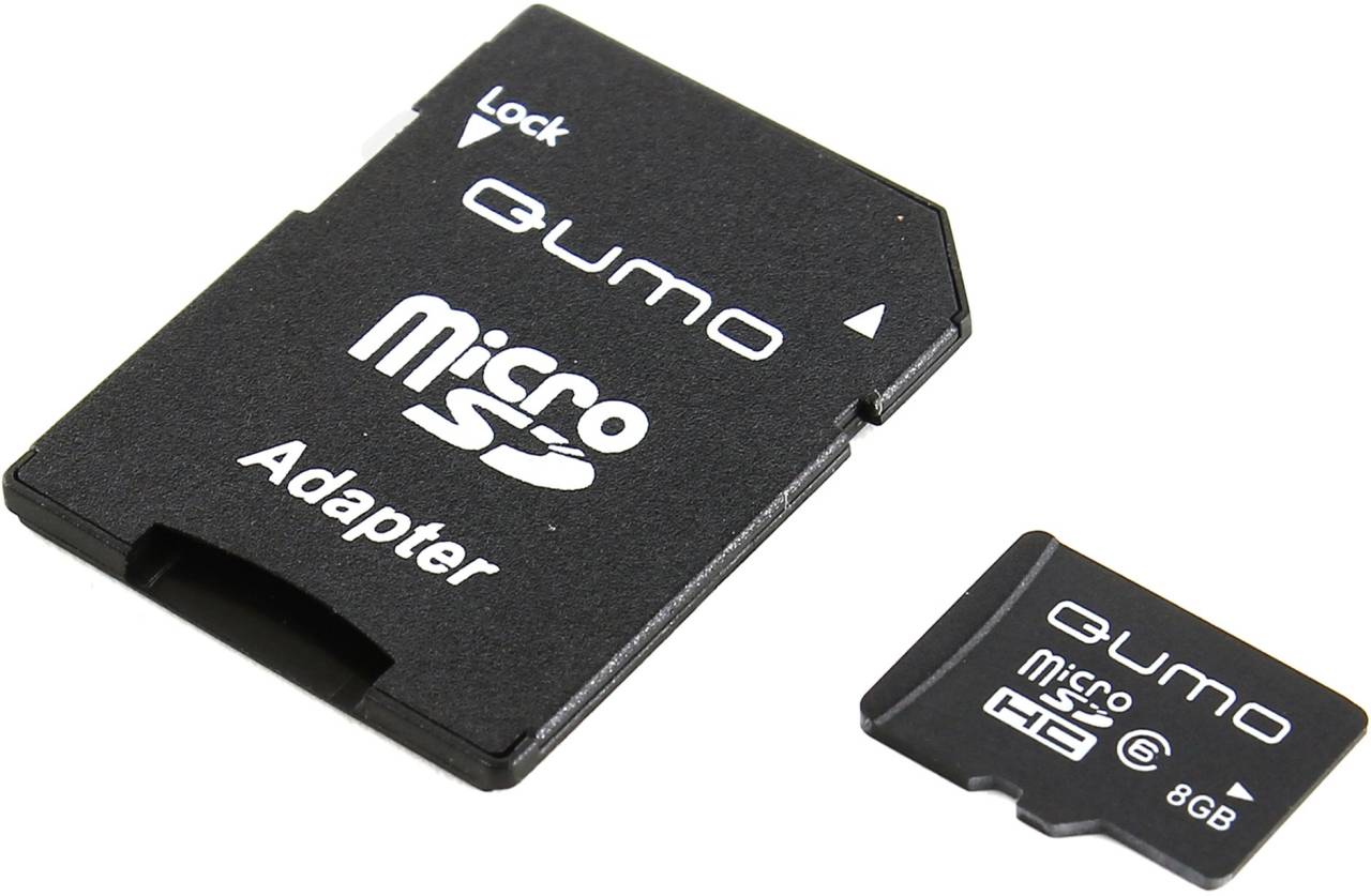    microSDHC  8Gb Qumo [QM8GMICSDHC6] Class6 + microSD-- >SD Adapter
