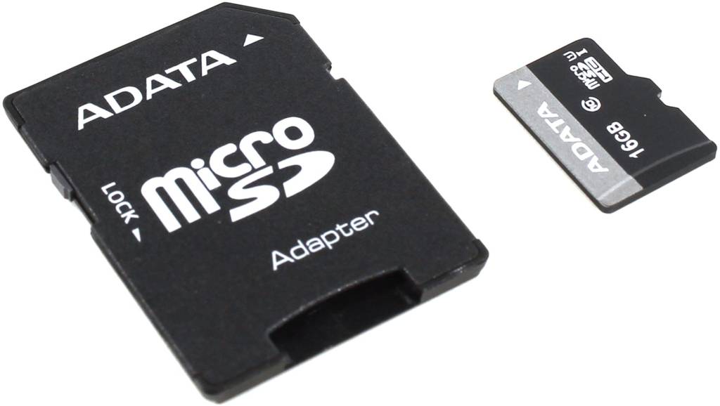    microSDHC 16Gb ADATA Premier Pro [AUSDH16GUICL10-RA1] UHS-I+microSD-- >SD Ad