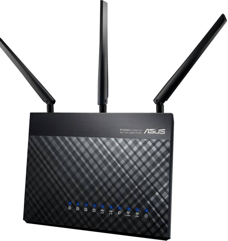   ASUS RT-AC68U DualBand Gigabit Router(802.11a/b/g/n/ac,4UTP 10/100/1000 Mbps,1