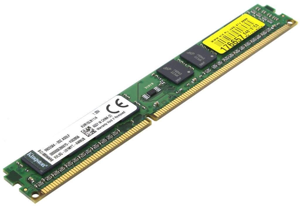    DDR3 DIMM  4Gb PC-12800 Kingston ValueRAM [KVR16LN11/4] CL11, Low Voltage