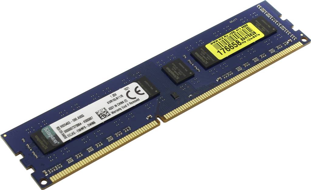    DDR3 DIMM  8Gb PC-12800 Kingston ValueRAM [KVR16LN11/8] CL11, Low Voltage