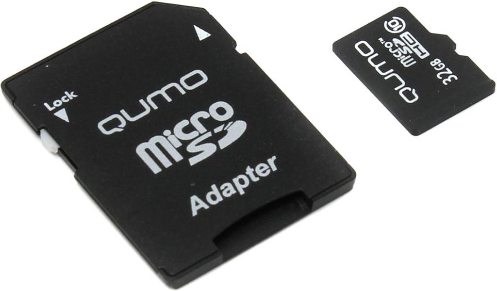    microSDHC 32Gb Qumo [QM32GMICSDHC10] Class10 + microSD-- >SD Adapter_