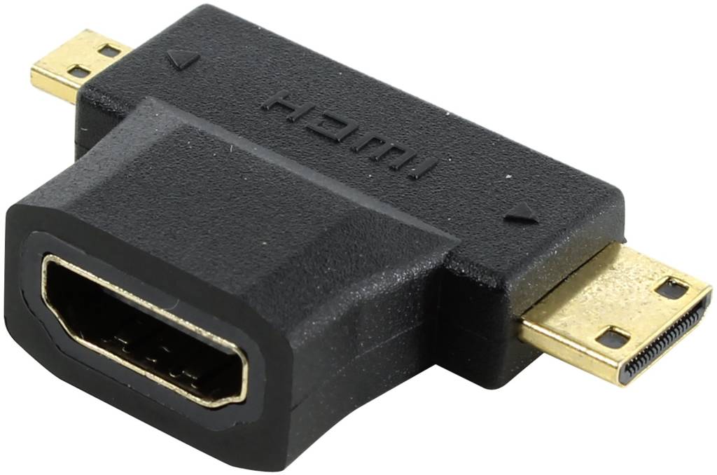 купить Переходник HDMI 19F - > micro+miniHDMI M 5bites [HH1805FM-T]