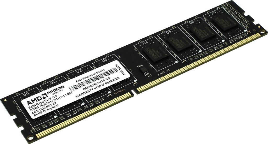    DDR3 DIMM  4Gb PC-12800 AMD RE1600 [R534G1601U1S-UO] CL11