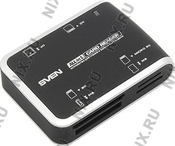   USB2.0 SVEN [AC-115 Black-Silver] CF/MMC/SD/microSD/xD/MS(/M2) Card Reader/Writer