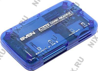   USB2.0 SVEN [AC-116 Blue] CF/MMC/SD/microSD/xD/MS(/M2) Card Reader/Writer