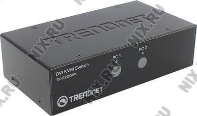 купить Переключатель TRENDnet [TK-222DVK] 2-port DVI KVM Switch Kit (клавиатура USB+мышь USB+Dual Link DVI)
