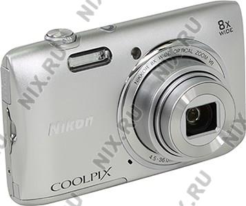   Nikon CoolPix S3600[Silver](20.1Mpx,25-200mm,8x,F3.7-6.6,JPG,SDXC,2.7,USB2.0,AV,Li-
