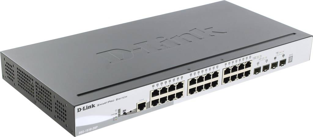   28-. D-Link [DGS-1510-28P/A1A] PoE  (24UTP 10/100/1000Mbps+ 4 SFP)