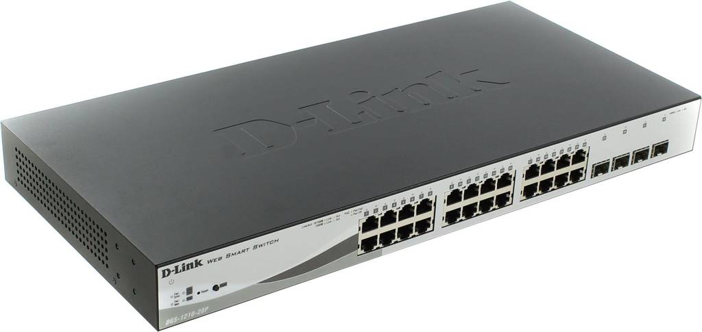   28-. D-Link [DGS-1210-28P/1A] Web Smart Switch (24UTP 10/100/1000Mbps+ 4SFP)