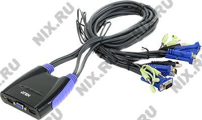 купить Переключатель ATEN [CS64UB] 4-Port USB KVM Switch (клавиатураUSB+мышьUSB+VGA15pin+Audio,кабели несъ