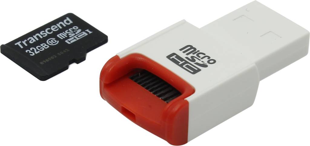    microSDHC 32Gb Transcend [TS32GUSDHC10-P3] Class10 +USB microSDHC Reader