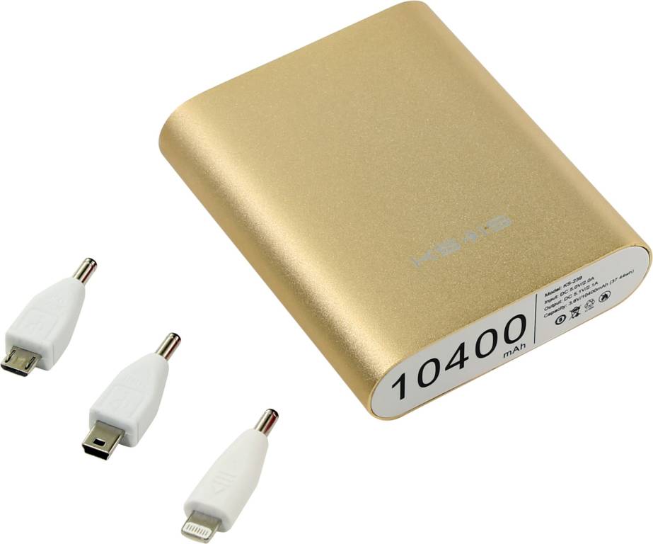    KS-is Power Bank KS-239 Gold(USB,10400mAh,3 ,LED-,Li-l