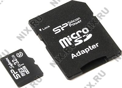    microSDHC 32Gb Silicon Power[SP032GBSTHDU3V10SP] UHS-I U3+microSD-- >SD Adapt