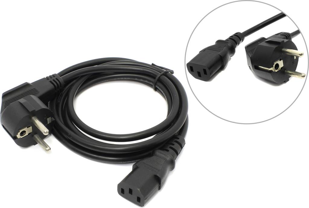 купить Сетевой кабель  1.8 м (сеть-системный блок)/(компьютер-розетка) 220V VCOM [CE021-CU0.5EURO-1.8м]