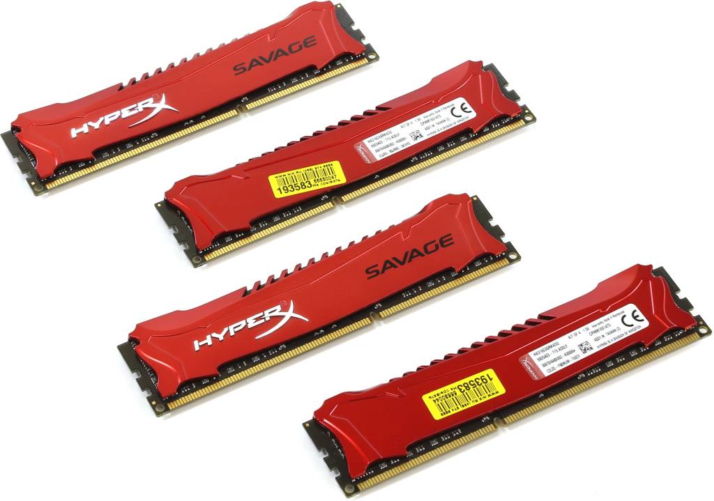    DDR3 DIMM 32Gb PC-12800 Kingston HyperX [HX316C9SRK4/32] KIT 4*8Gb CL9