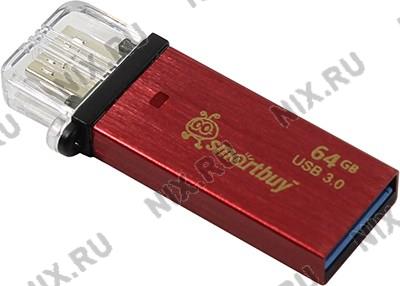   USB3.0/USB micro-B OTG 64Gb SmartBuy Blaz [SB64GBBlz-R] (RTL)