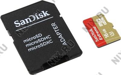    microSDXC  16Gb SanDisk Extreme [SDSDQXN-016G-G46A] UHS-I U3