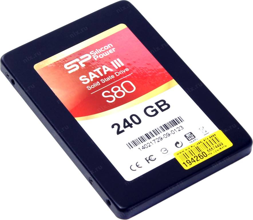   SSD 240 Gb SATA-III Silicon Power Slim S80 [SP240GBSS3S80S25] 2.5 MLC