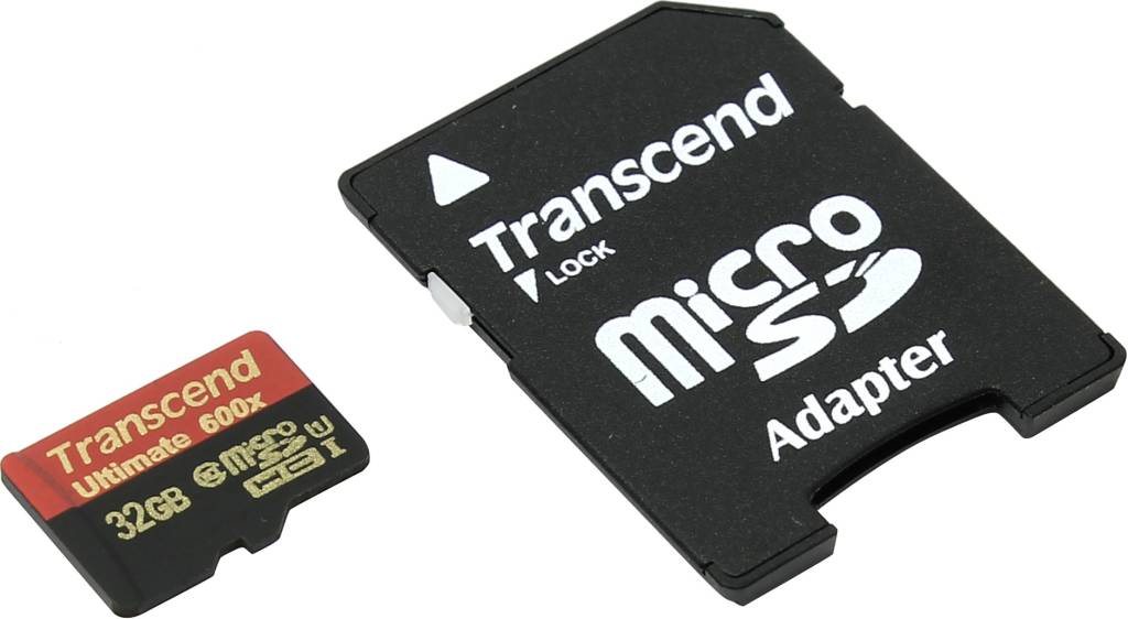    microSDHC 32Gb Transcend [TS32GUSDHC10U1] UHS-I U1 Class10 + microSD-- >SD Adapter