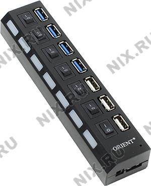   USB3.0/2.0 HUB 7-port, 4xUSB3.0 +3xUSB2.0+ .. Orient [BC-315]
