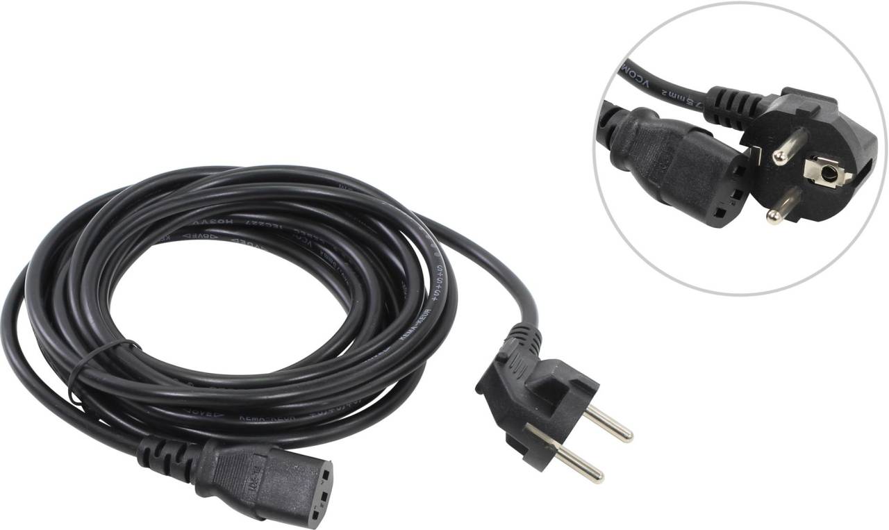 купить Сетевой кабель  5 м (сеть-системный блок)/(компьютер-розетка) VCOM [CE021-CU0.75-5м]