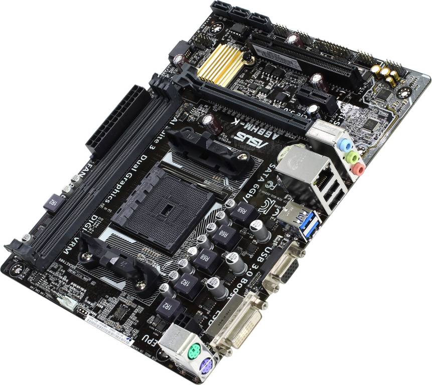    SocFM2+ ASUS A68HM-K (RTL) [AMD A68H] PCI-E Dsub+DVI GbLAN SATA RAID MicroATX