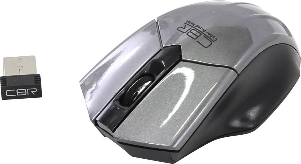   USB CBR Wireless Mouse [CM677 Grey] (RTL) 3but+Roll, , 