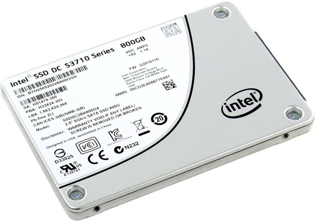   SSD 800 Gb SATA-III Intel DC S3710 Series [SSDSC2BA800G401] 2.5MLC