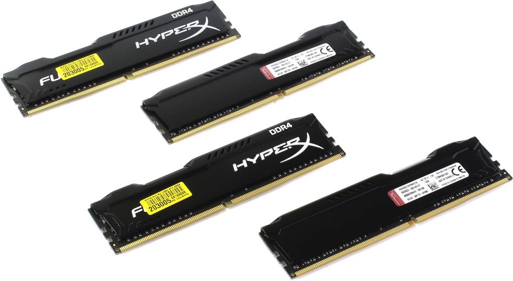    DDR4 DIMM 16Gb PC-21300 Kingston HyperX Fury [HX426C15FBK4/16] KIT 4*4Gb CL15