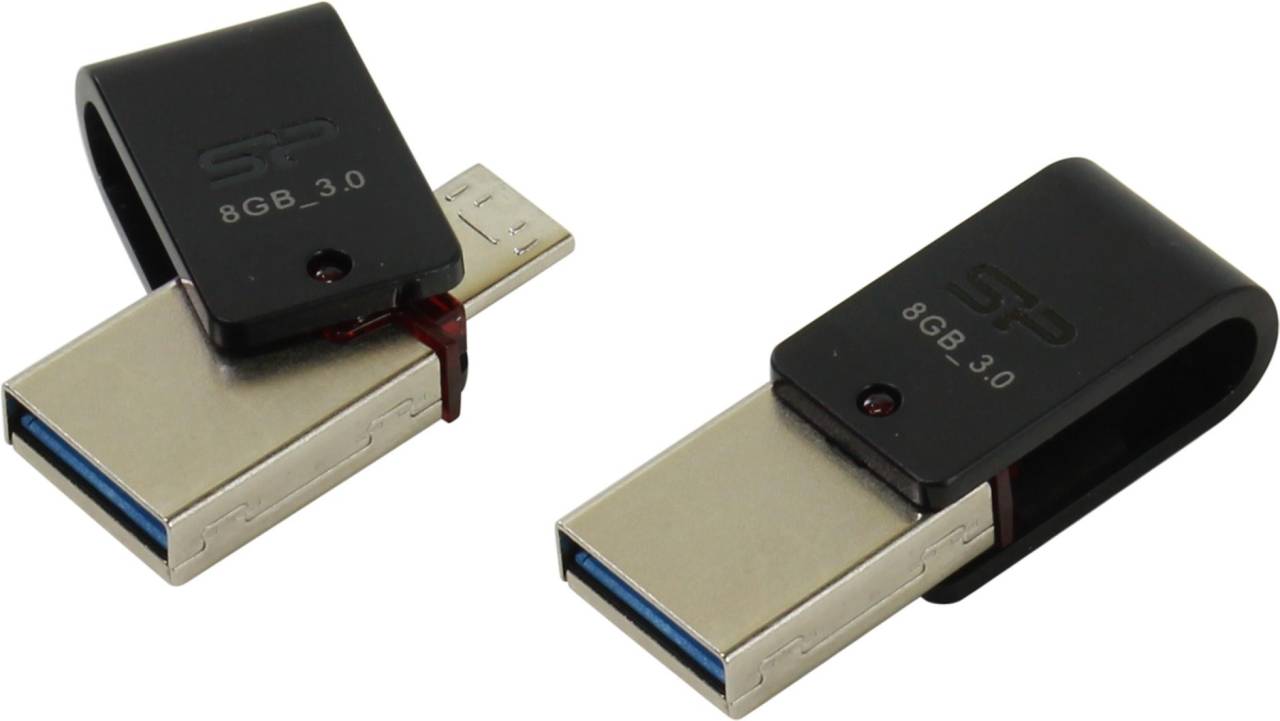   USB3.0/USB micro-B OTG  8Gb Silicon Power Mobile X31 [SP008GBUF3X31V1K] (R