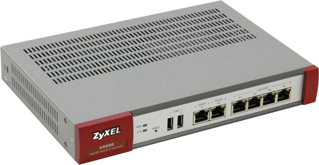    ZyXEL [USG60] UTM Firewall (4UTP/DMZ 10/100/1000 Mbps, 2WAN, 2USB)