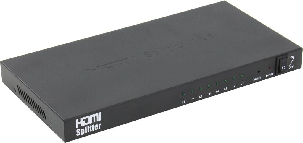   HDMI Splitter 8-port (1in - > 8out) + .. Orient [HSP0108H]