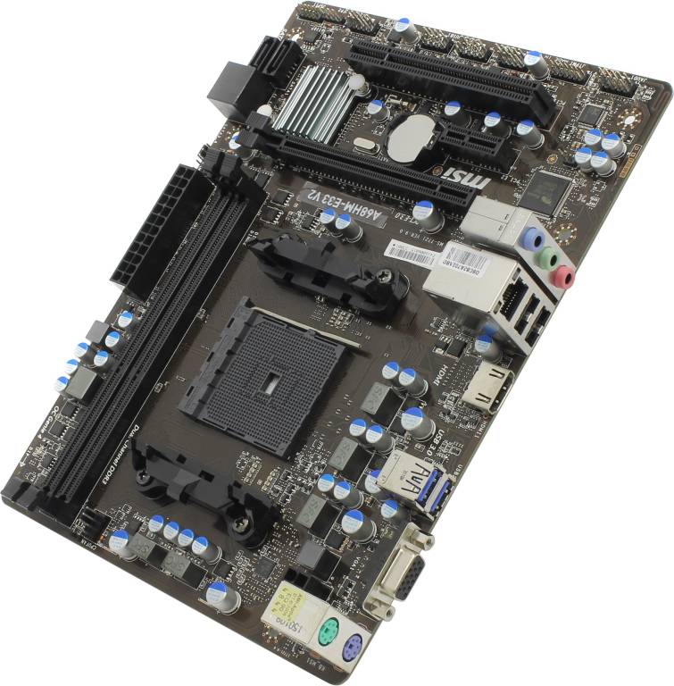    SocFM2+ MSI A68HM-E33 V2(RTL)[AMD A68H]PCI-E Dsub+HDMI GbLAN SATA RAID Mi