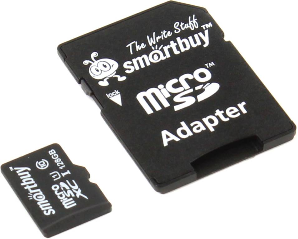    microSDHC 128Gb SmartBuy [SB128GBSDCL10-01] Class10 + microSD-- >SD Adapter