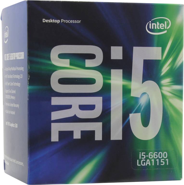   Intel Core i5-6600 BOX 3.3 GHz/4core/SVGA HD Graphics 530/1+6Mb/65W/ LGA1151