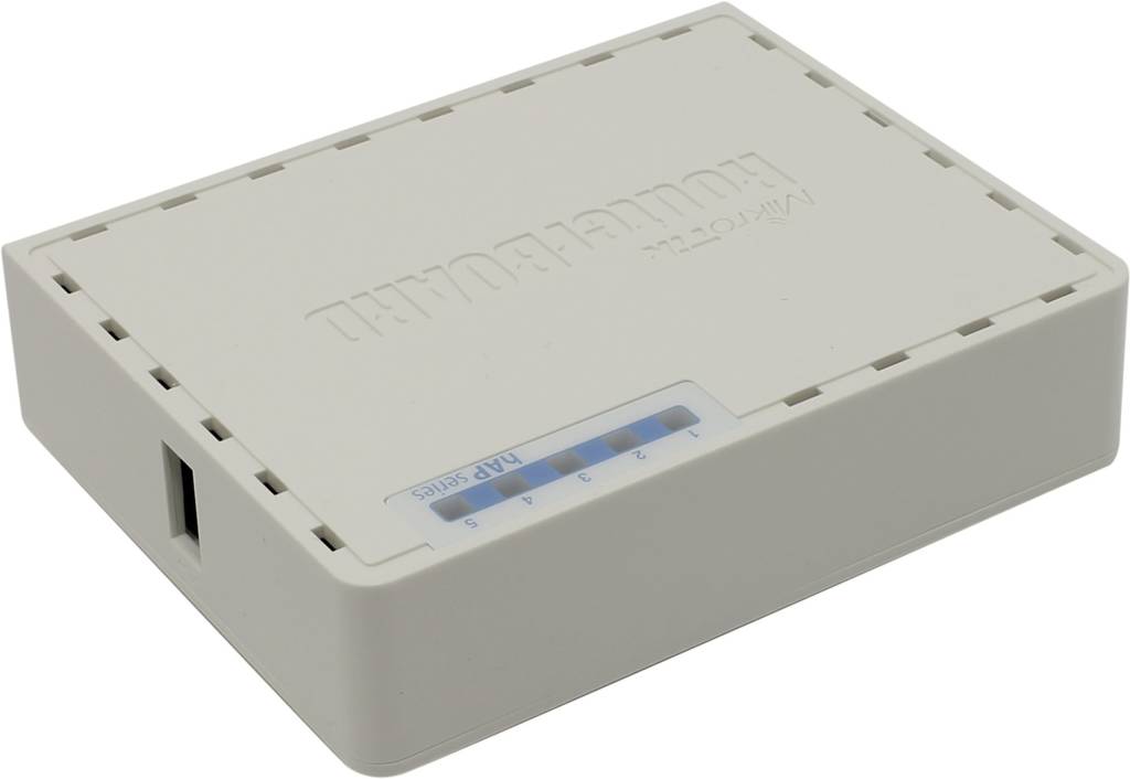 купить Маршрутизатор MikroTik[RB951Ui-2nD]Wireless Router(802.11b/g/n,5UTP 10/100Mbps,1WAN,1xUSB,1.5dBi)
