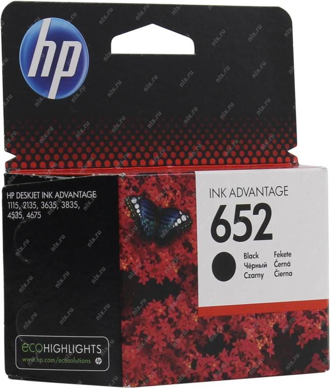 купить Картридж HP F6V25AE BHK №652 (o) Black для HP Deskjet Ink Advantage 1115/2135/3635/3835/4535/4675