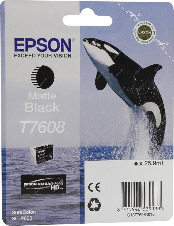 купить Картридж Epson T7608 [C13T76084010] Matte Black для SureColor SC-P600