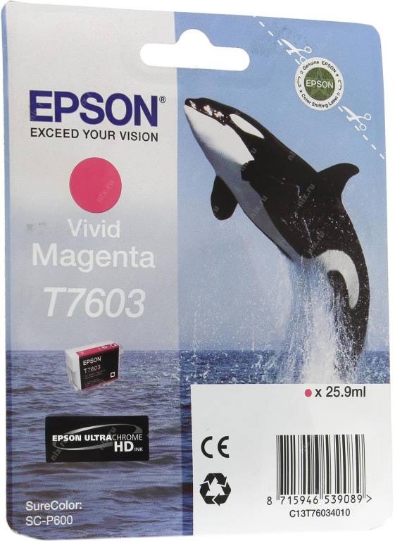 купить Картридж Epson T7603 [C13T76034010] Vivid Magenta для SureColor SC-P600