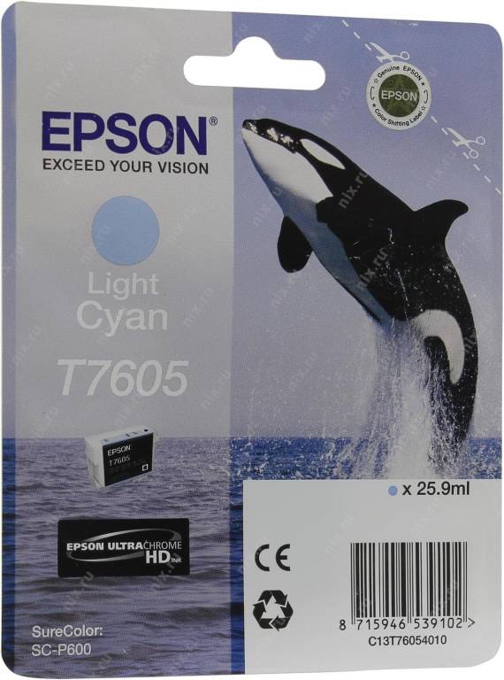 купить Картридж Epson T7605 [C13T76054010] Light Cyan для SureColor SC-P600