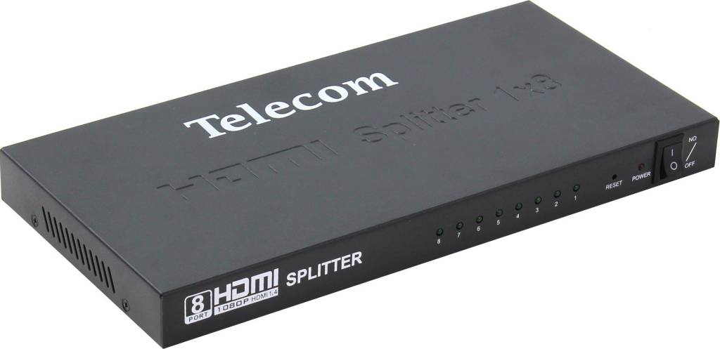 купить Разветвитель HDMI Splitter (1in - > 8out) + б.п. Telecom [TTS5030]