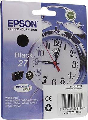   Epson 27 [C13T27014020] Black  WorkForce WF-3620/3640/7110/7610/7620