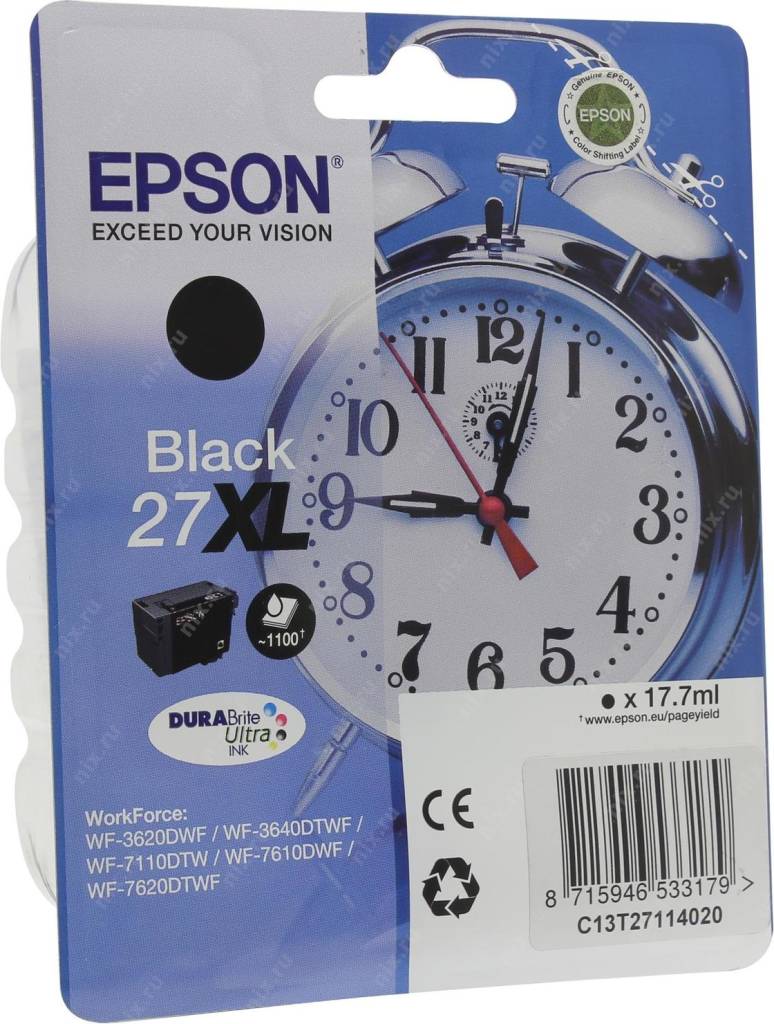   Epson 27XL [C13T27114020] Black  WorkForce WF-3620/3640/7110/7610/7620