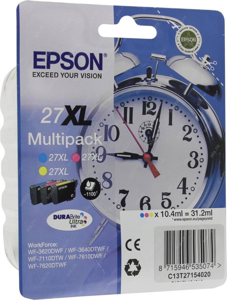   Epson 27XL [C13T27154020] Multipack Y/C/M  WorkForce WF-3620/3640/7110/7610/7620