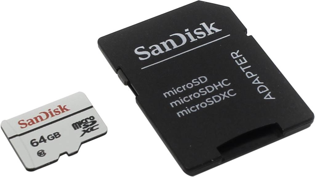    microSDXC 64Gb SanDisk [SDSDQQ-064G-G46A] Class10 + microSD-- > SD Adapter