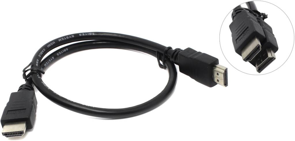 купить Кабель HDMI to HDMI (19M -19M)  0.5м v1.4 5bites [APC-005-005]
